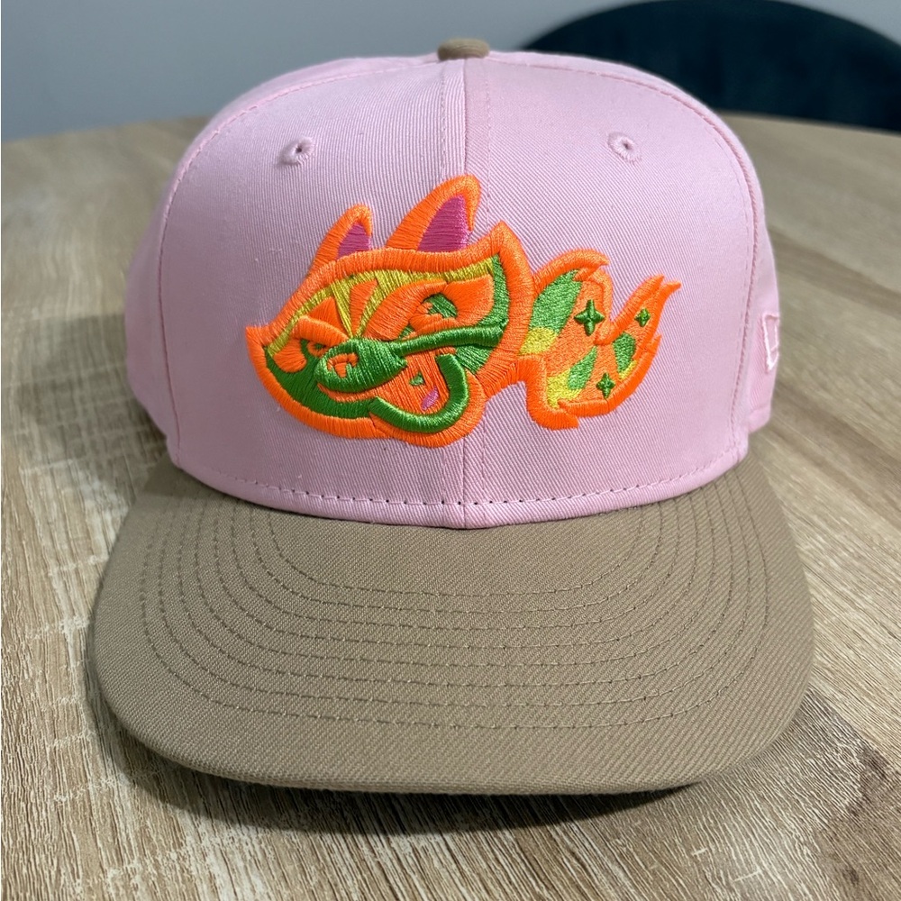 Authentic New Era Pink and Gray 59FIFTY Cap